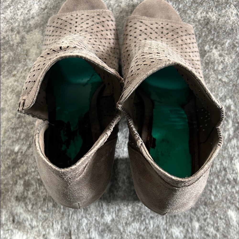 Fergalicious Taupe Peep-Toe Ankle Booties - Picture 4 of 5